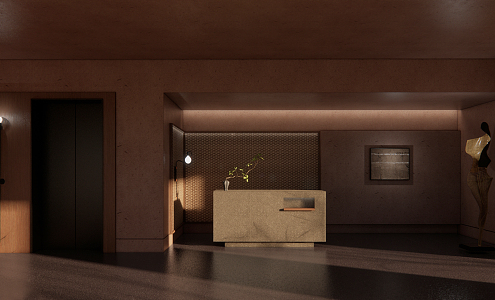 Quiet front desk reception front desk 3d model