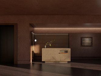 Quiet front desk reception front desk 3d model