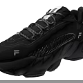 Black Casual Sporty Sneakers With Thick Sole Gray Laces And White Logo