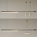 Modern Linear Gold Metal Pendant Light Design For Stylish Interior Decor