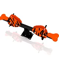 Fun Tiger Head Seesaw Playground Equipment with Spring Base for Kids 3d model