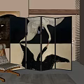 Quiet Middle Ancient Screen Wooden Screen Middle Ancient Screen Partition Retro Screen Partition 3d model