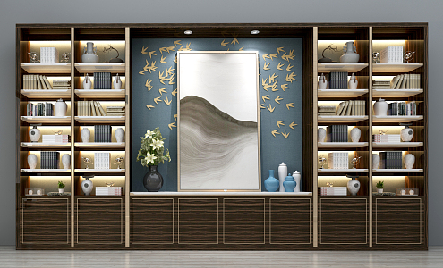 New Chinese Bookcase 3d model