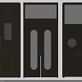 Wooden Hinged Doors With Rectangular Oval Round Glass Panels And Metal Handles
