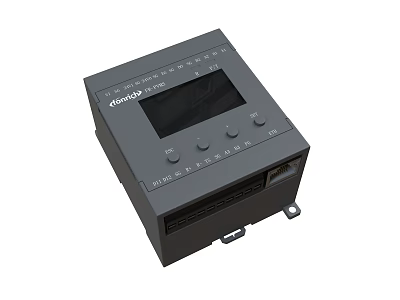 Black Industrial Control Panel With Digital Display And Control Buttons 3d model
