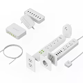 Modern Switch Panel And Power Strips With Chargers And Cable Organizers For Home Use