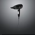 Black Modern Hair Dryer With Ergonomic Handle Control Button And Power Cord