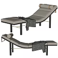 Modern Lounge Chair With Fabric Cushion Metal Frame And Accent Towel
