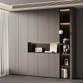 Modern Wooden Entryway Side Cabinet With Lighting And Open Shelves For Decorative Storage