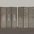 New Chinese style partition screen lattice 3d model