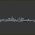 3D Model Of Naval Warship With Detailed Deck Superstructure And Antennas