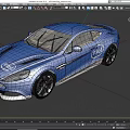 Stylish Blue Sports Car With Intel Logo And Racing Exterior Design