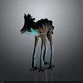 Fantasy Ostrich Like Creature Featuring Blue Feathered Head Dark Back Brown Body And Blue Legs