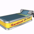 Single Bed With Sardine Can Design Yellow Blue Metallic Frame And Pillow