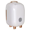 Sleek White Automatic Soap Dispenser With Golden Accents And Digital Display Screen