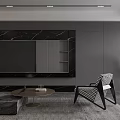 Modern Living and Dining Room Interior Design With Gray Sofa Large TV And City View