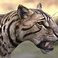Large Spotted Striped Reptile in Prehistoric Standing Pose with Natural Look