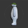 Festive White Snowman Ornament With Green Hat Scarf And Black Buttons