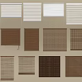 Window Blinds Featuring Various Colors Styles and Materials for Home Interiors 3d model