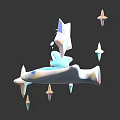 Decorative Ornament Set Featuring Floating Star Ornaments Blue White Base Pastel Colors Various Sizes