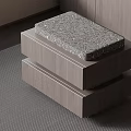Modern Bedside Table With Stacked Structure Textured Top And Neutral Finish 3d model