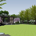 Garden Landscape Design with Lush Trees Winding Pathways and Green Lawns