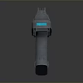 Futuristic Sci-Fi Gun with Black Design Blue Illuminated Parts and Scope Accessory