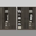 Modern Wardrobe With Sliding Doors Multiple Storage Hanging Rails Folded Clothes And Shoe Shelves