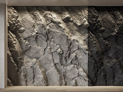 Rock Texture Wall Design With Natural Stone Patterns And Shadow Effects 3d model