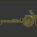 Vintage Military Field Artillery Weapon With Wheeled Design And Support Structure