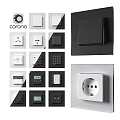 Daily Use Electrical Switches and Sockets with Various Modern Designs for Home