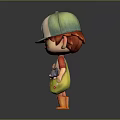 Man Wearing Green White Cap Red Shirt And Orange Boots Carrying Yellow Bag With Cat