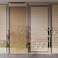Modern Decorative Room Dividers With Intricate Patterns And Plant Accents