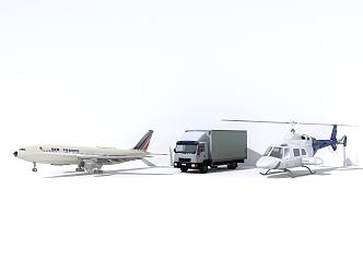 passenger aircraft helicopter box cargo vehicle 3d model