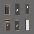 Modern Trash Bins With Various Color Finishes And Recycling Icons