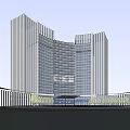 Modern Office Building Exterior Design With Circular Plaza And Landscaped Surroundings