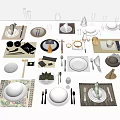 Versatile Dinnerware Set Including Plates Bowls Cutlery Napkins Placemats for Table Setting