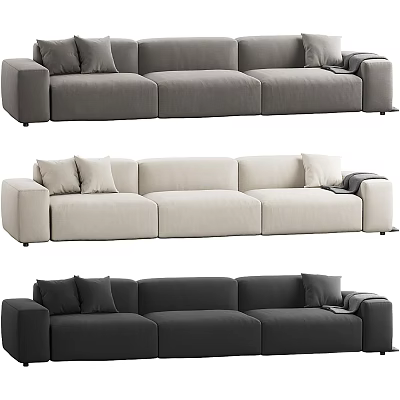 Modern Three-Seat Sofa Multi-Seat Fabric Sofa Casual Sofa 3d model