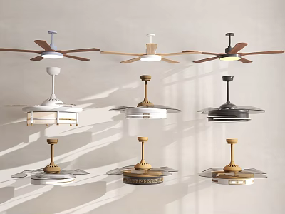 Stylish Modern Ceiling Fan Lights With Various Designs And Colors For Home Decor 3d model