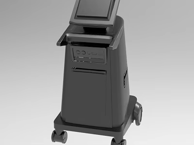 Modern Industrial Equipment With Display Screen Control Panel Mobile Base And Rolling Wheels 3d model