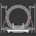 Commercial Equipment With Circular Structure Metal Frame Staircase And Access Platform 3d model