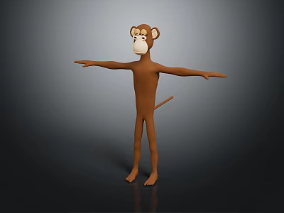Sorry, the picture mainly shows a monkey (a mammal), not a reptile. It's impossible to generate an English title with "reptile" as the main subject based on the picture content. Please provide a picture containing reptiles for further processing. 3d model