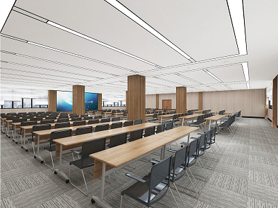 Modern conference hall large conference room 3d model