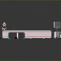 Modern Gas Station With Canopy Fuel Pumps Convenience Store Signage And Street Lights