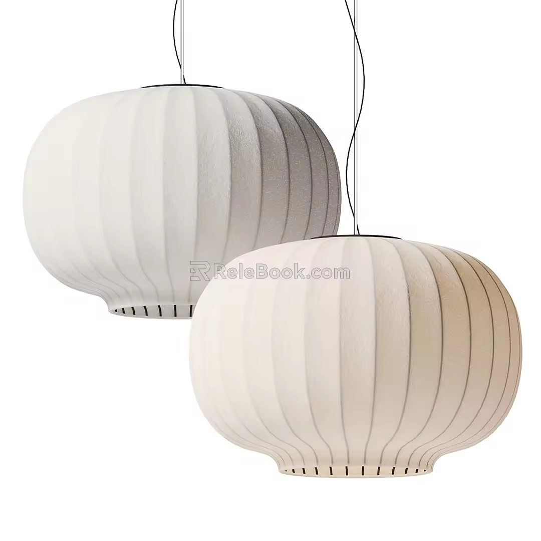 Quiet paper chandelier lantern chandelier 3d model