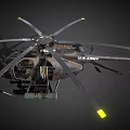 U.S. Army Military Helicopter With Detailed Interior Seats Ropes And Machine Gun