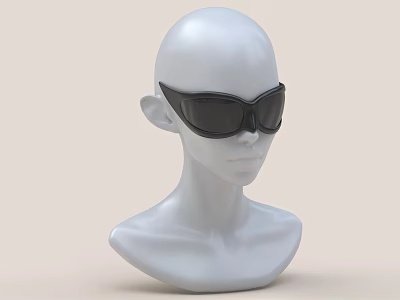 Stylish Decorative Accessory Figurine Set With Mannequin Head And Sunglasses For Home Decor 3d model