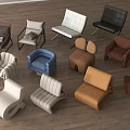Modern Single Sofa Designs In Various Colors And Styles On Wooden Floor