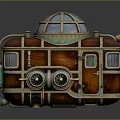 Steampunk Wooden And Metal Structure Design With Dome Glass And Windows