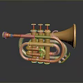 Golden Brass Trumpet with Shiny Finish and Valves on Reflective Surface for Daily Use